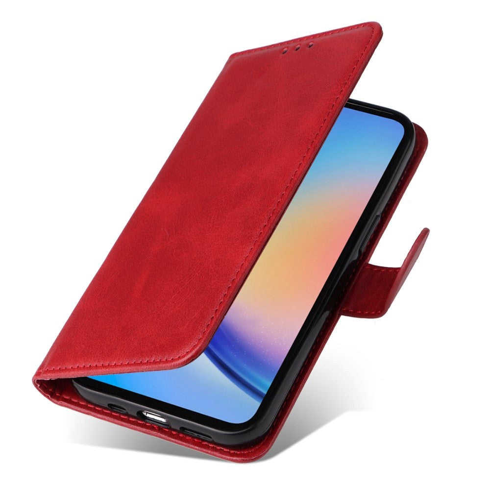 Samsung Galaxy A35 (5G) Faux Leather Flip Case w. Wallet & Strap - Red