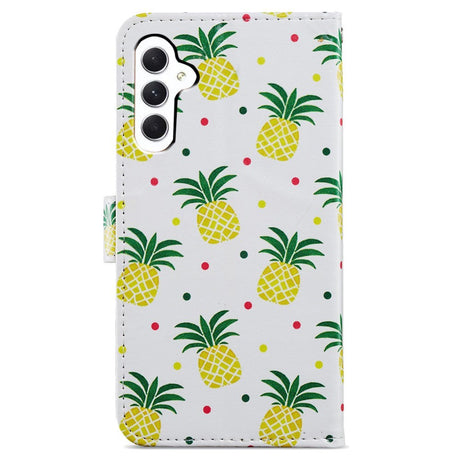 Samsung Galaxy A35 (5G) PU Leather Case w. Wallet og Strap - Pineapple