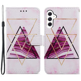 Samsung Galaxy A35 (5G) PU Leather Case w. Wallet og Strap - Tri-Color Marble