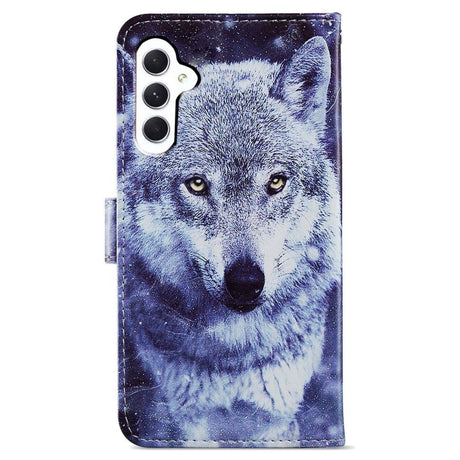 Samsung Galaxy A35 (5G) PU Leather Case w. Wallet og Strap - Wolf