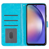 Samsung Galaxy A55 (5G) Leather Flip Case with Wallet and Strap - Glitter - Blue