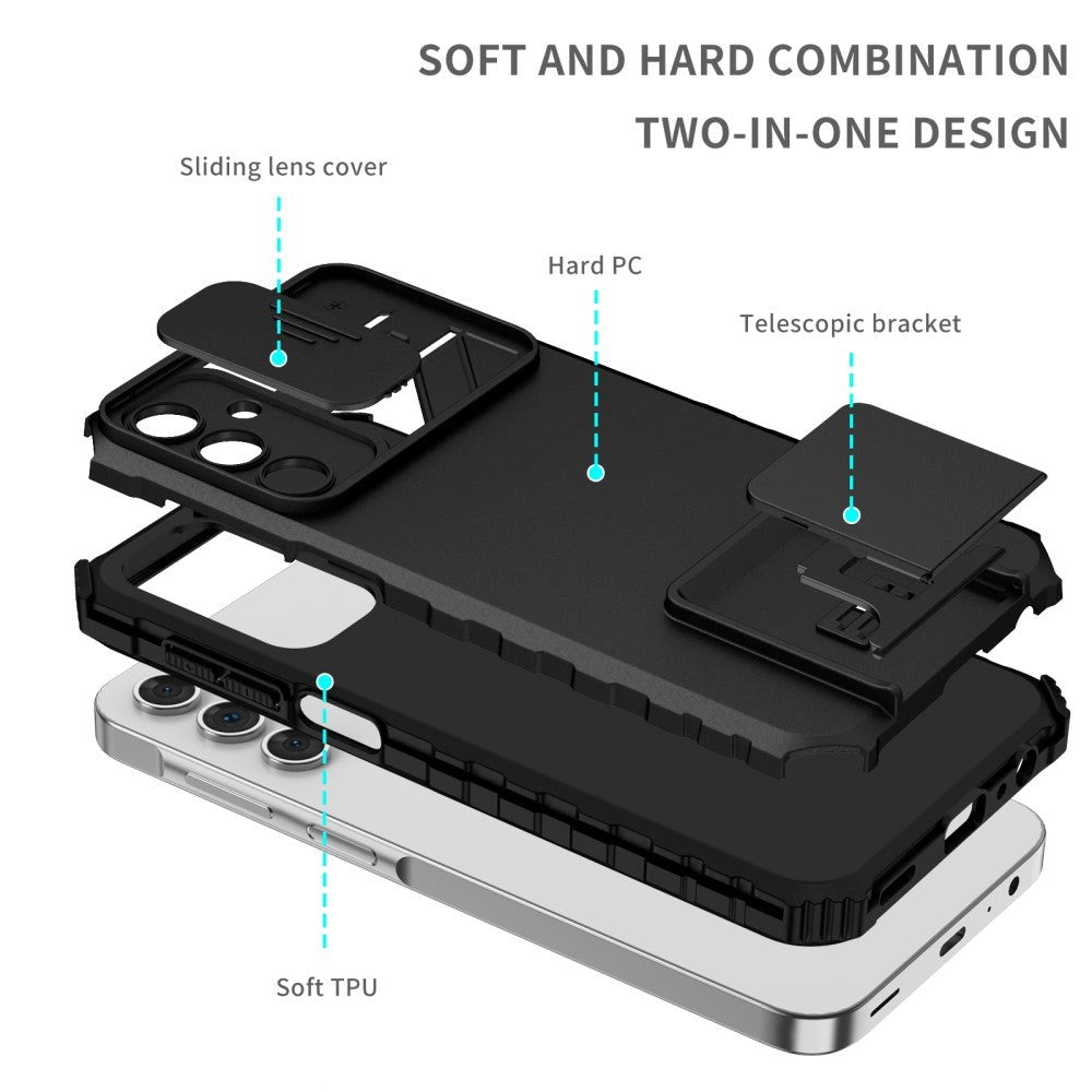 Samsung Galaxy A15 (5G) / A15 Tough Case w. Magnetic Kickstand & Cam Slider - Black