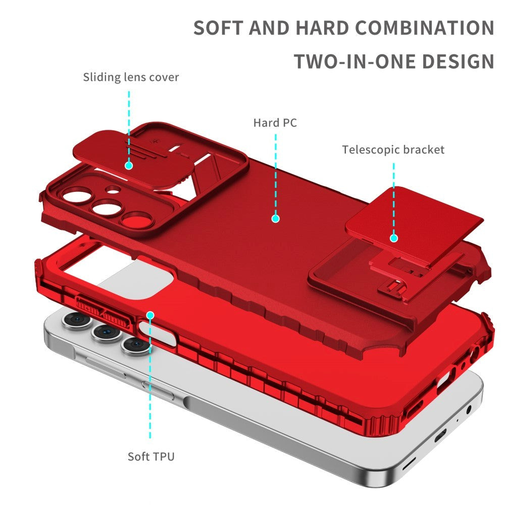 Samsung Galaxy A15 (5G) / A15 Tough Case w. Magnetic Kickstand & Cam Slider - Red