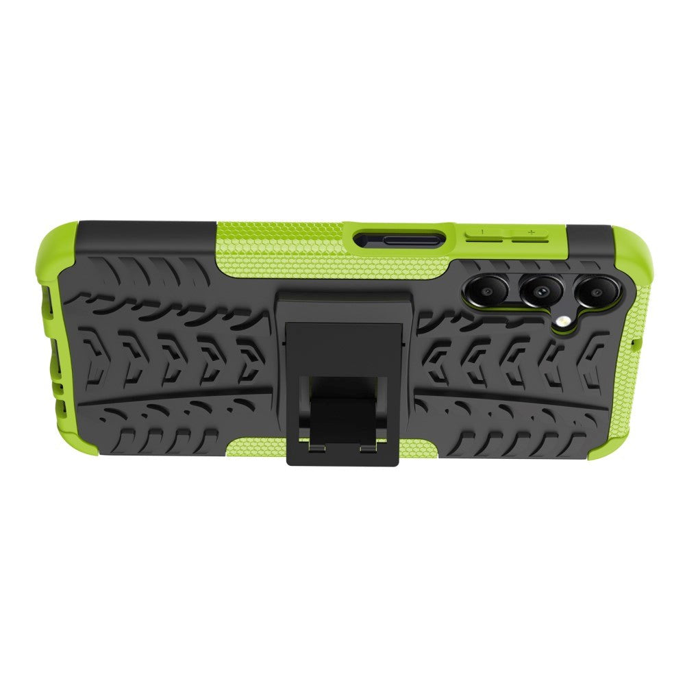 Samsung Galaxy A15 (5G) / A15 Cool Tyre Tough Case w. Stand - Black / Green