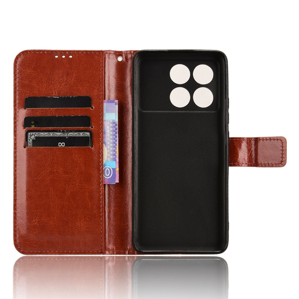 EIDERWOOD Xiaomi Poco X6 Pro Leather Flip Case w. Stand & Wallet - Brown