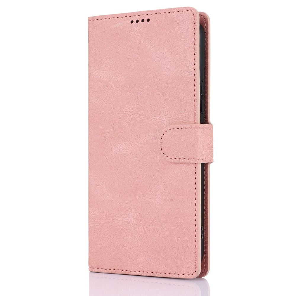 Samsung Galaxy A55 (5G) Leather Flip Case w. Wallet og Strap - Pink