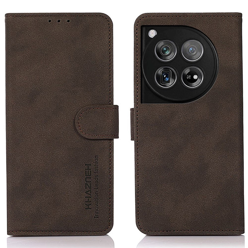 OnePlus 12 KHAZNEH Retro Leather Wallet Case - Brown