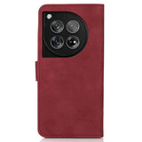 OnePlus 12 KHAZNEH Retro Leather Wallet Case - Red