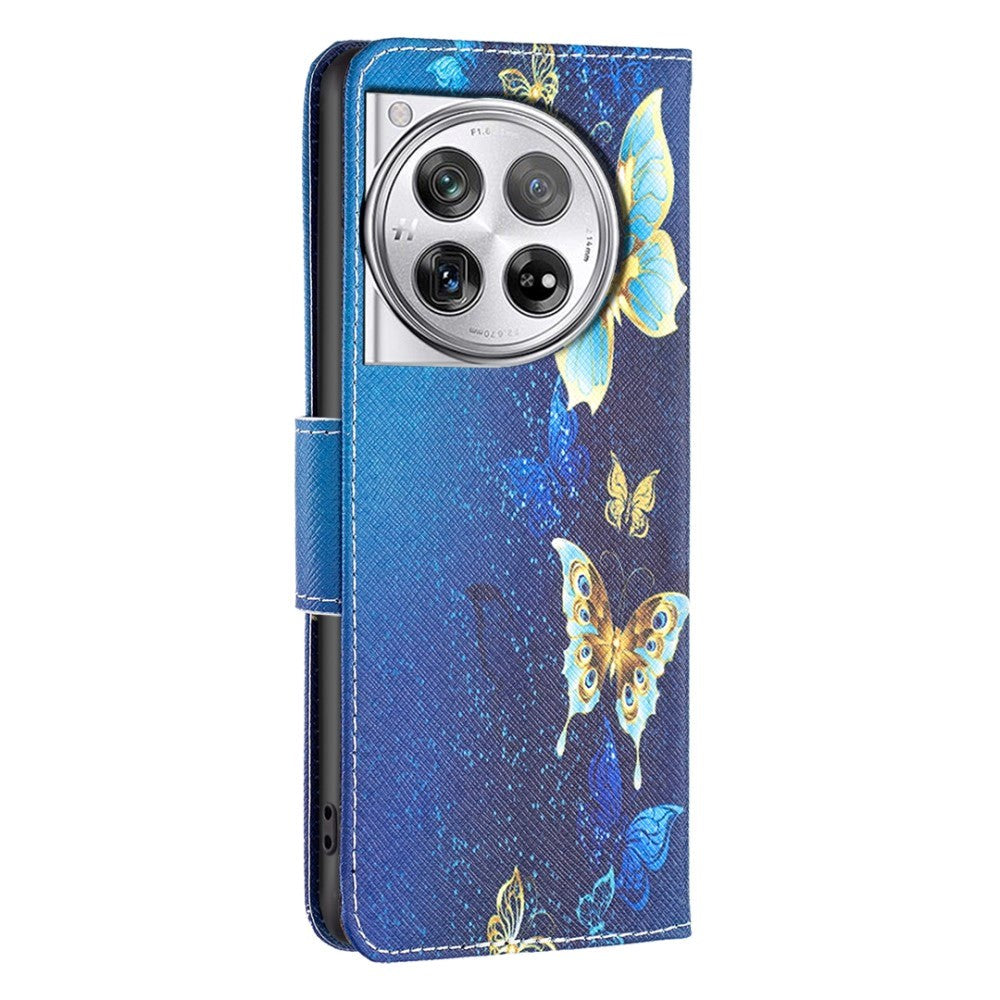 OnePlus 12 Flip Case w. Wallet - Golden Butterflies