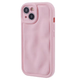 iPhone 15 Flexible Plastic Case w. Wave Design - Mat Pink