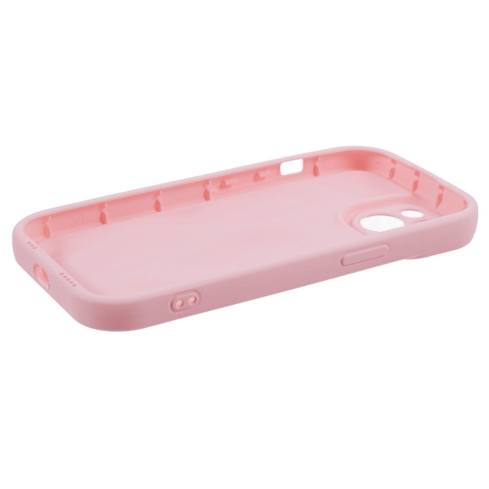 iPhone 15 Flexible Plastic Case w. Wave Design - Mat Pink