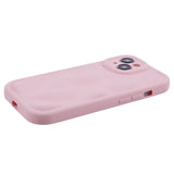 iPhone 15 Flexible Plastic Case w. Wave Design - Mat Pink