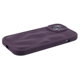 iPhone 15 Flexible Plastic Case w. Wave Design - Mat Purple