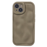 iPhone 15 Flexible Plastic Case w. Wave Design - Mat Brown