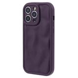 iPhone 15 Pro Flexible Plastic Case w. Wave Design - Mat Purple