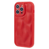 iPhone 15 Pro Max Flexible Plastic Case w. Wave Design - Mat Red