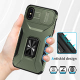 EIDERWOOD iPhone X / XS Tough Case w. Magnetic Kickstand & Cam Slider - Green