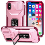 EIDERWOOD iPhone X / XS Tough Case w. Magnetic Kickstand & Cam Slider - Pink