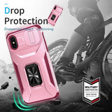 EIDERWOOD iPhone X / XS Tough Case w. Magnetic Kickstand & Cam Slider - Pink