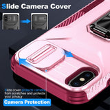 EIDERWOOD iPhone X / XS Tough Case w. Magnetic Kickstand & Cam Slider - Pink