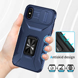 EIDERWOOD iPhone XS Max Tough Case w. Magnetic Kickstand & Cam Slider - Blue