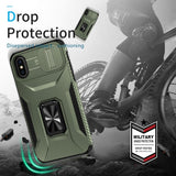 EIDERWOOD iPhone XS Max Tough Case w. Magnetic Kickstand & Cam Slider - Green