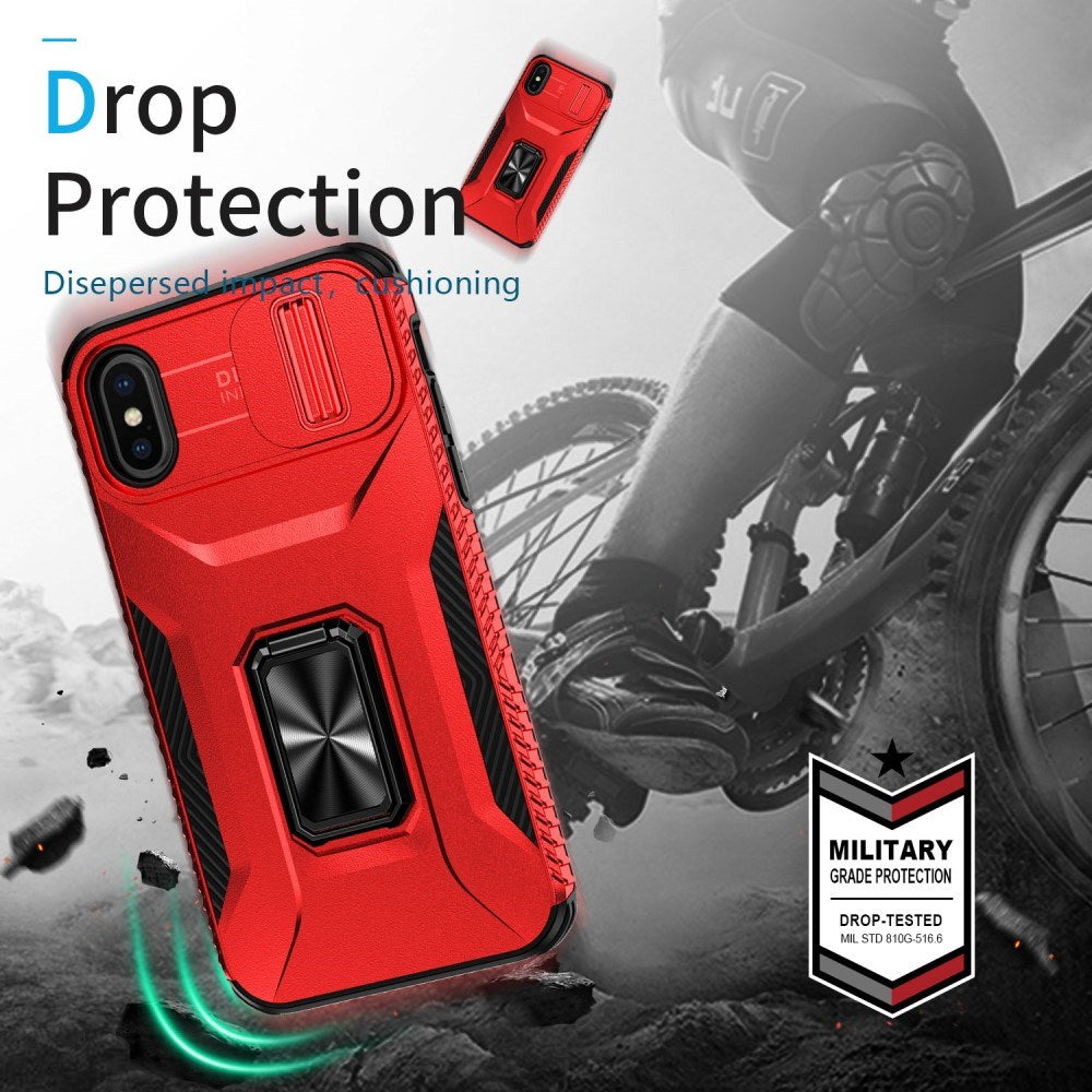 EIDERWOOD iPhone XS Max Tough Case w. Magnetic Kickstand & Cam Slider - Red