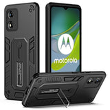 EIDERWOOD Motorola Moto E13 Tough Case w. Finger Ring & Kickstand - Black