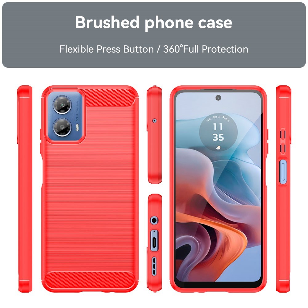 Motorola Moto G34 Brushed Carbon Case - Red