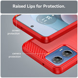 Motorola Moto G34 Brushed Carbon Case - Red