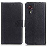 Samsung Galaxy Xcover 7 Leather Flip Case with Wallet - Black