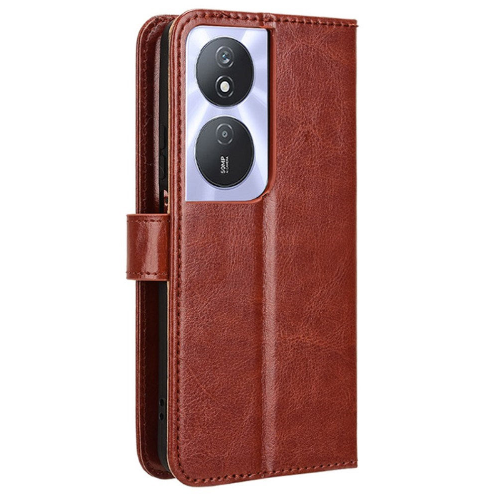 EIDERWOOD Honor X7b / 90 Smart Faux Leather Flip Case with Strap - Brown