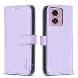 Motorola Moto G34 Glossy Leather Flip Cover w. Wallet - Lavender