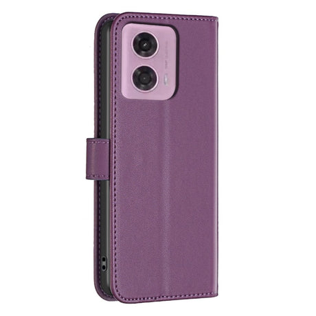 Motorola Moto G24 Faux Leather Flip Cover with Stand Function & Card Holder - Dark Purple