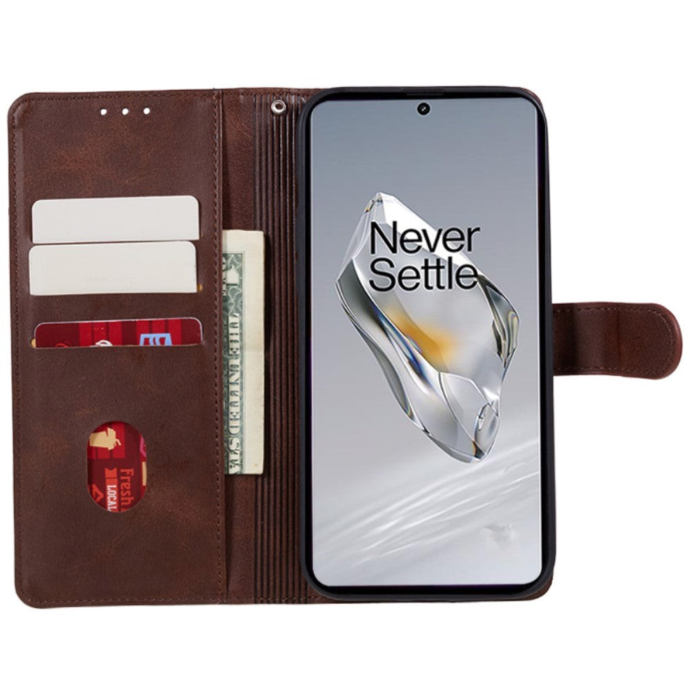 OnePlus 12R Leather Case with Wallet - Dark Brown