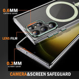 EIDERWOOD Samsung Galaxy S23 Ultra Hybrid Plastic Case - MagSafe Compatible - Transparent / Green