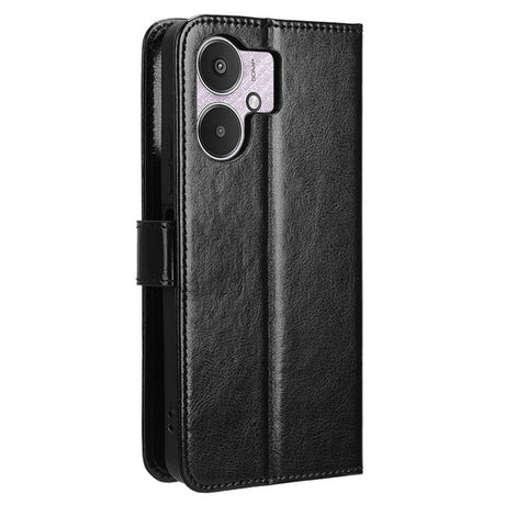 EIDERWOOD Xiaomi Redmi 13C (5G) Faux Leather Flip Case with Strap - Black