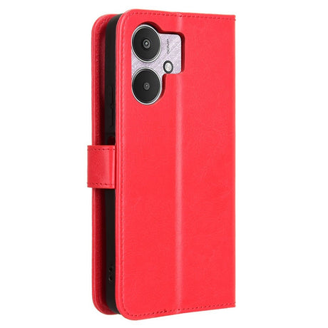 EIDERWOOD Xiaomi Redmi 13C (5G) Faux Leather Flip Case with Strap - Red