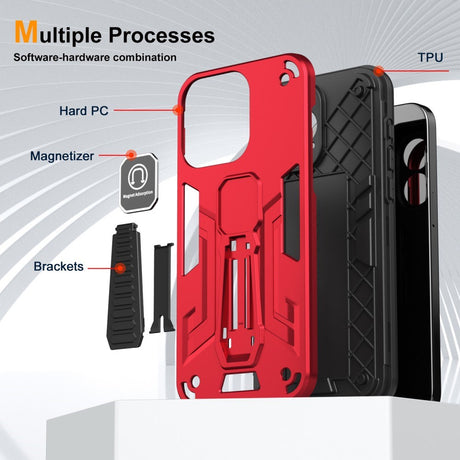 EIDERWOOD Motorola Moto G54 Tough Case w. Kickstand - Red