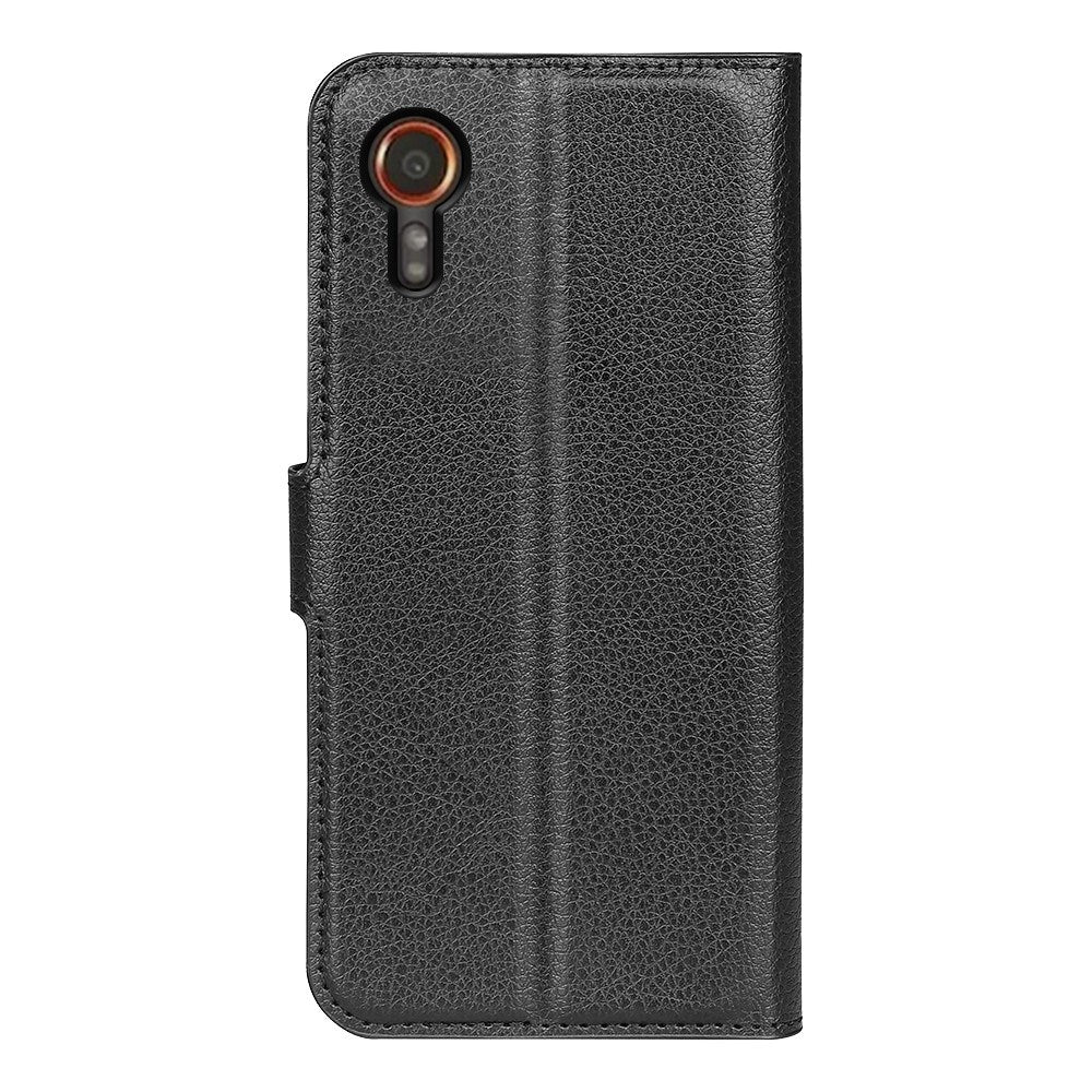 EIDERWOOD Samsung Galaxy Xcover 7 PU Litchi Leather Wallet Case - Black