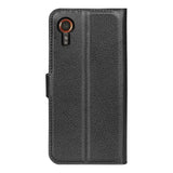 EIDERWOOD Samsung Galaxy Xcover 7 PU Litchi Leather Wallet Case - Black