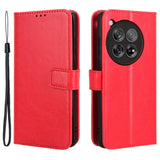 EIDERWOOD OnePlus 12R Leather Flip Case w. Stand & Wallet - Red