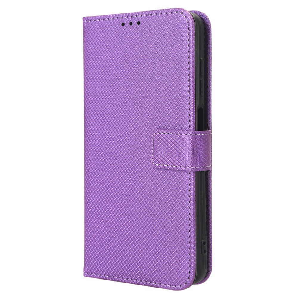 EIDERWOOD Motorola Moto G04 / G24 / G24 Power Leather Flip Case w. Strap & Texture - Purple