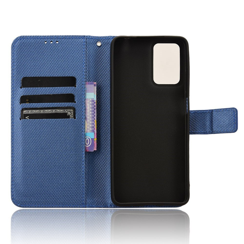 EIDERWOOD Motorola Moto G04 / G24 / G24 Power Leather Flip Case w. Strap & Texture - Blue