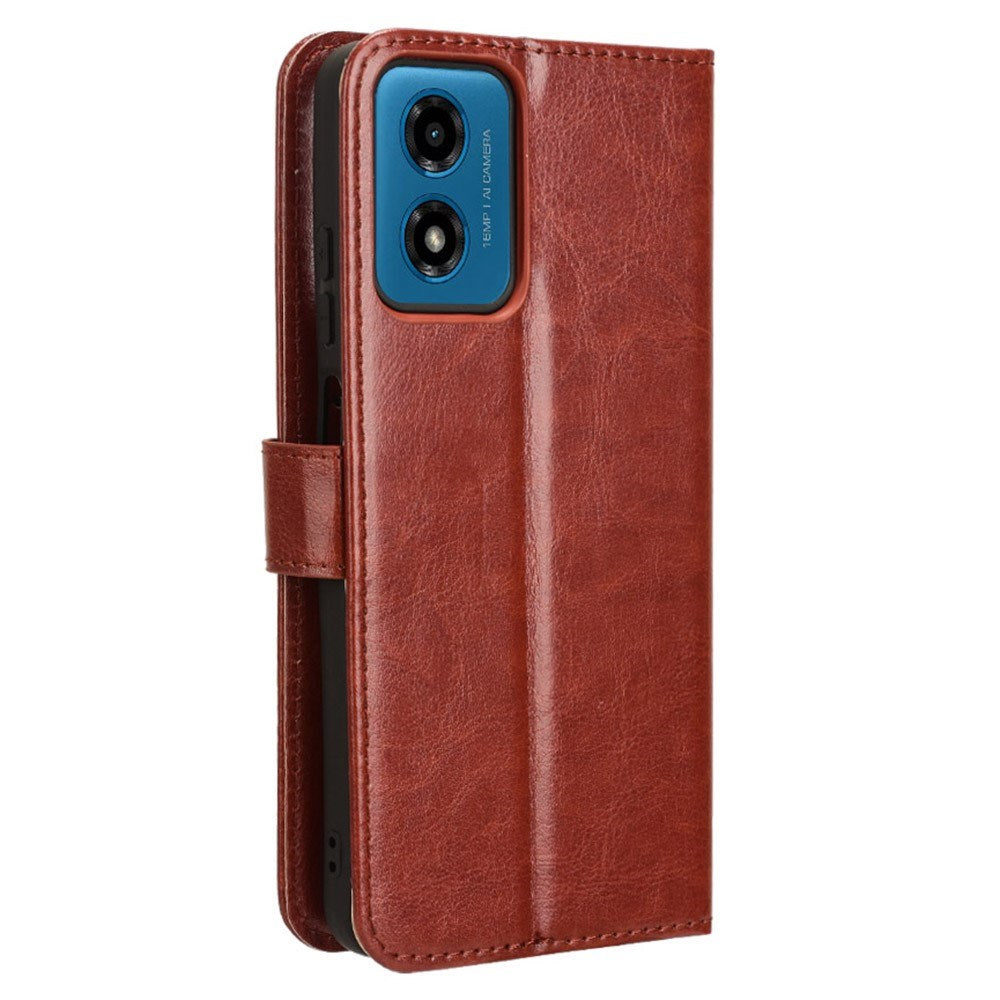 EIDERWOOD Motorola Moto G04 / G24 / G24 Power Leather Flip Case w. Stand & Wallet - Brown