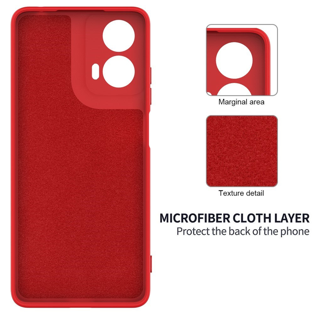 Motorola Moto G04 / G24 / G24 Power Liquid Silicone Case w. Strap - Red