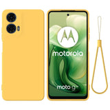 Motorola Moto G04 / G24 / G24 Power Liquid Silicone Case w. Strap - Yellow