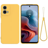 Motorola Moto G34 Liquid Silicone Case w. Strap - Yellow