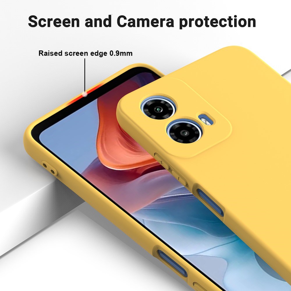 Motorola Moto G34 Liquid Silicone Case w. Strap - Yellow