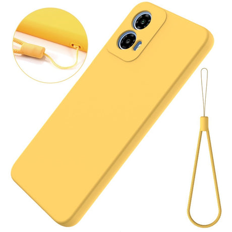 Motorola Moto G34 Liquid Silicone Case w. Strap - Yellow